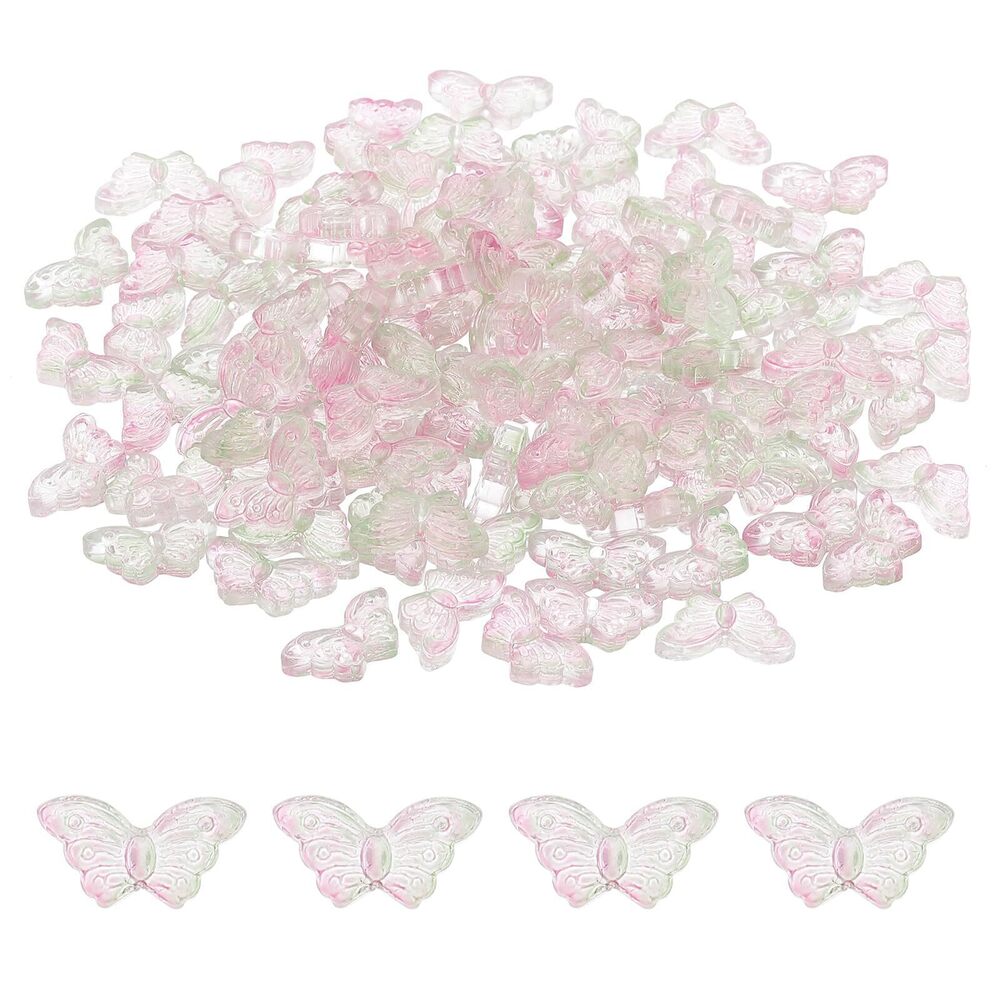 9818 Butterfly Beads, 100Pcs Crystal Butterfly Beads Translucent Czech